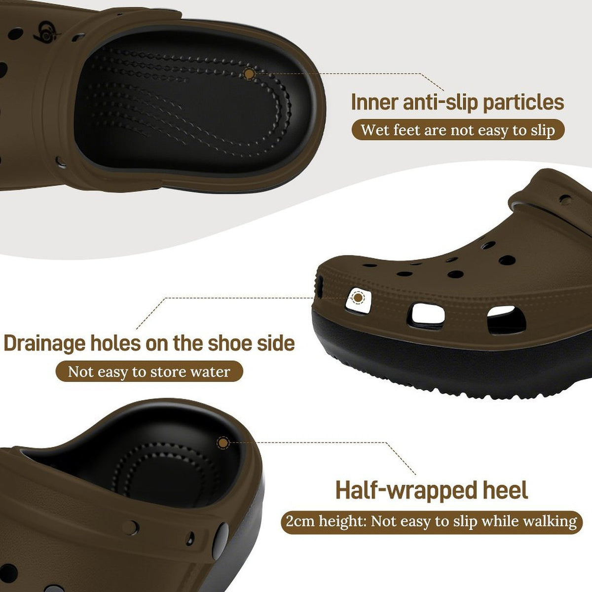 6Deep Army Green High-Heeled Clogs