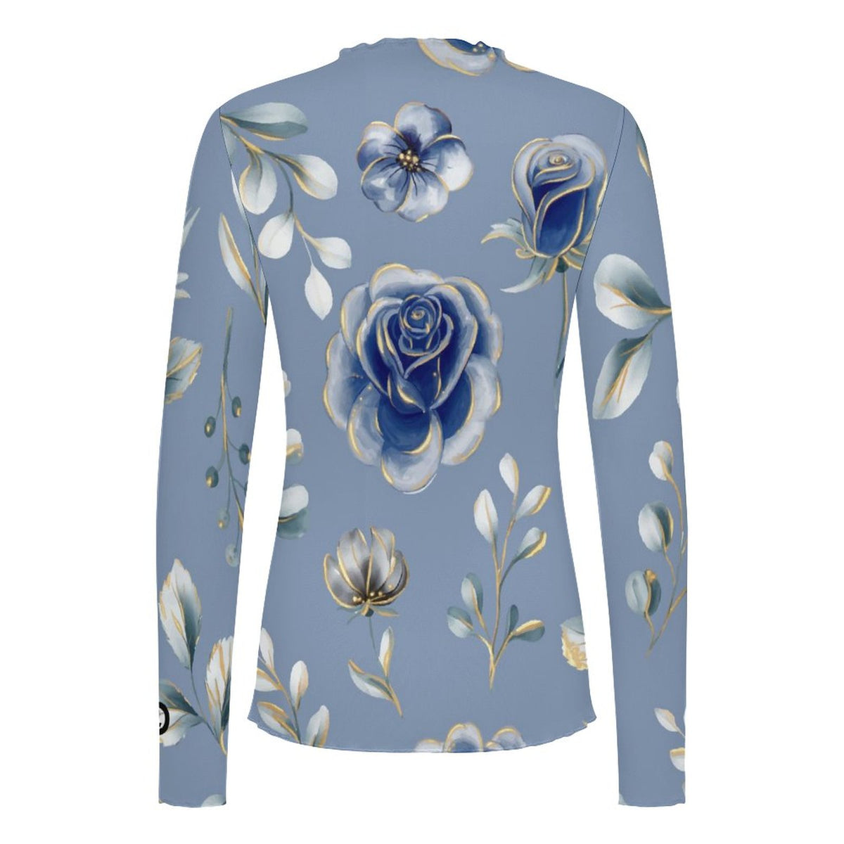 Frosted Botanical Sheer Mock Neck Top