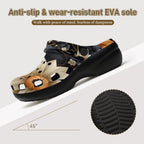 6Deep Sunflower High-Heeled Clogs