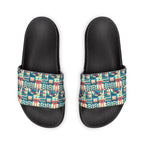 Women’s Slide Sandals — Colorful Geometric Removable-Strap