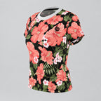 Women's Floral Hibiscus Tee. (Available in two fabric weights: an airy 4 oz lightweight knit and a sturdy 6 oz heavyweight cotton).