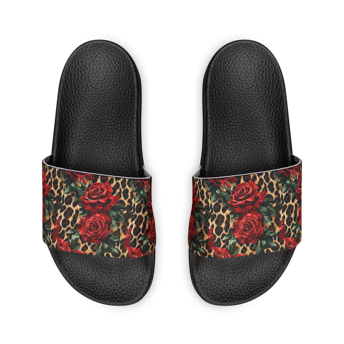 Women's Sexy Leopard & Rose Slide Sandals — Removable-Strap