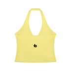 Women’s Ruched Halter Yoga Tank Top Yellow