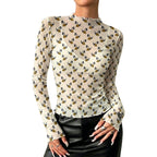 100gsm High Neck Mesh Top For Women(All-Over Printing) Bee