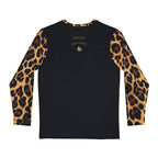 6DEEP APPAREL – Black & Leopard Contrast Long-Sleeve