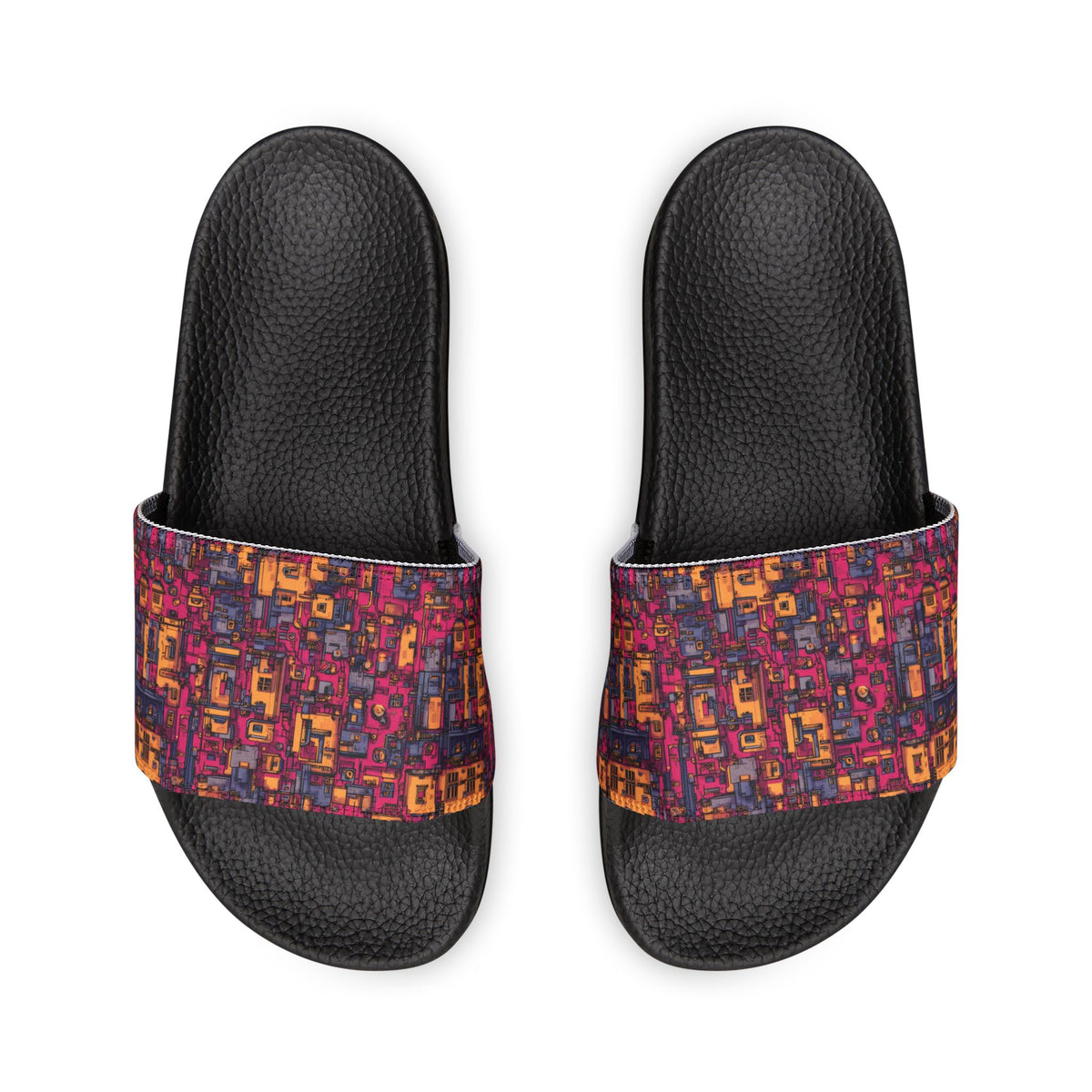 Women's Abstract Geometric Slide Sandals Removable Strap