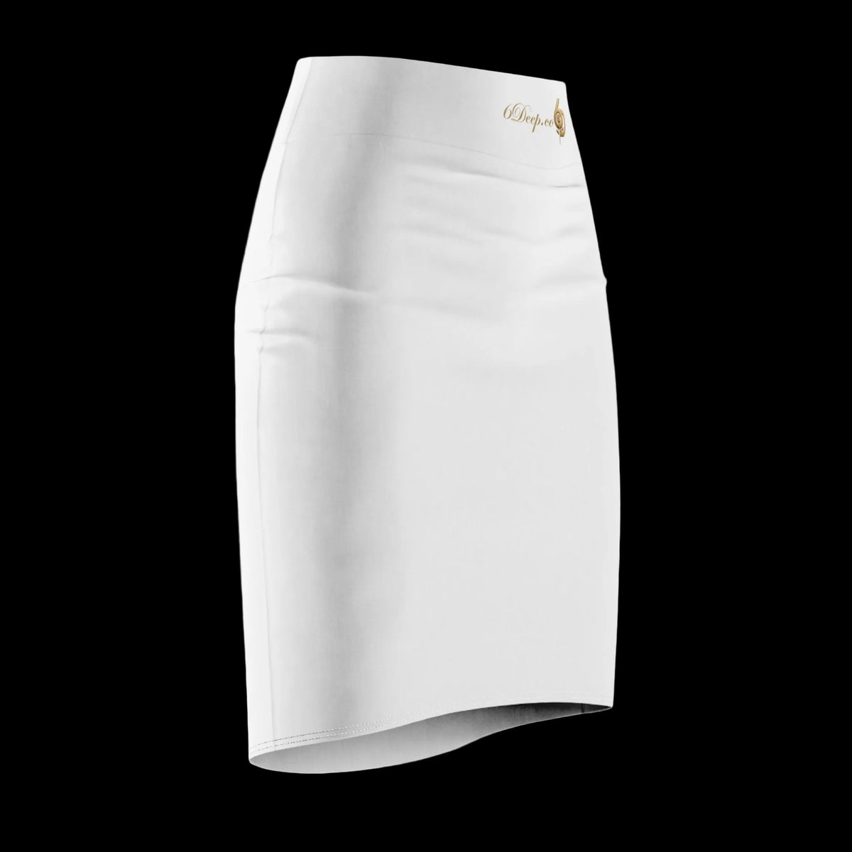 Crisp White High-Waist Pencil Skirt