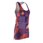 Retro Racerback Dress — Purple & Coral Abstract (Shop the Look) "Slides sold separately"