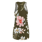 Floral Racerback Dress — Pink, White & Olive Blooms (Shop the Look) "Slides sold separately"