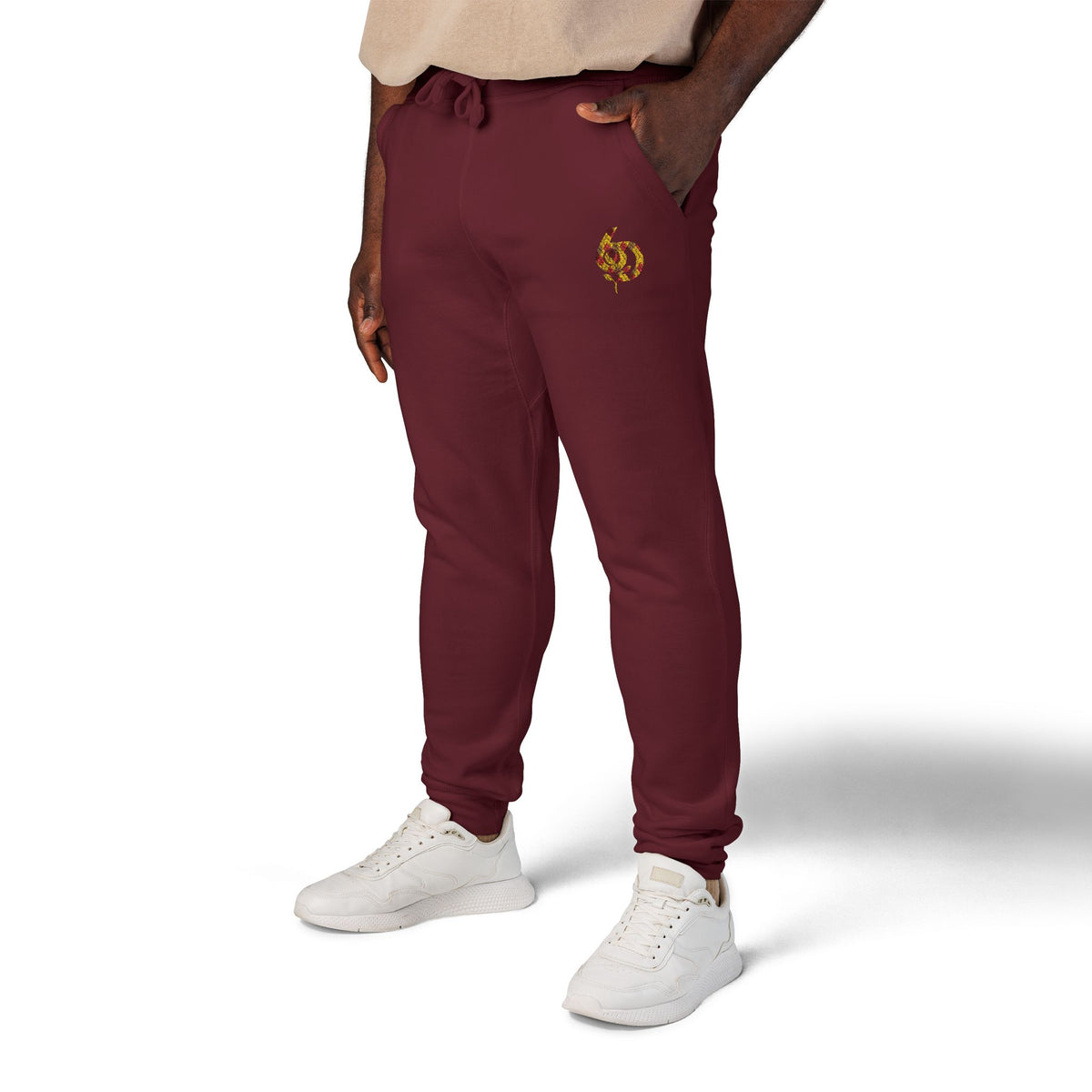 Men's Fitted Embroidered — Cozy Fall Fleece Sweatpants
