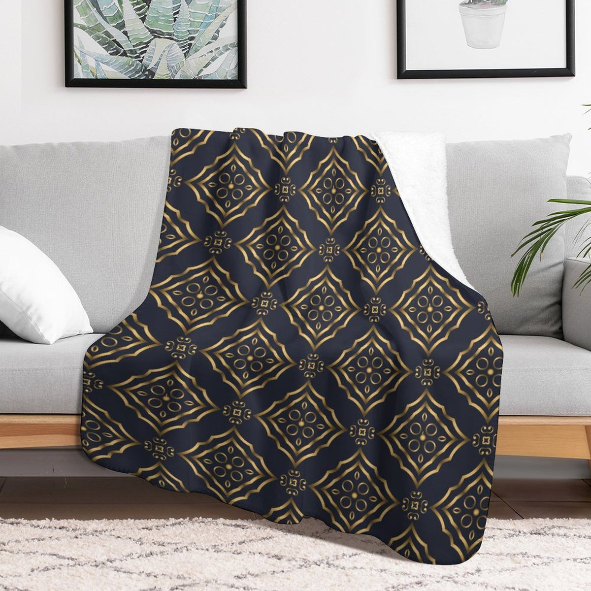 220gsm Sherpa Fleece Throw Blanket-50"×60"