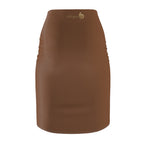 Warm Caramel High-Waist Pencil Skirt