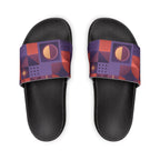 Women's Geometric Slide Sandals — Removable Strap Purple Red Abstract (Shop the Look)
