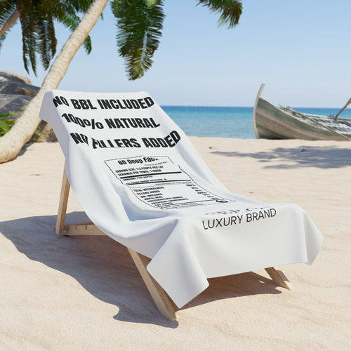 Beach Towel — '100% Natural, No Fillers Added' Nutrition Label Design