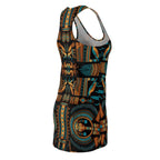 Tribal Geo Racerback Dress — Teal & Amber (Sop the Look) "Slides sold separately"