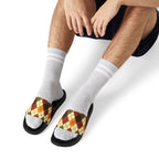Men's Plaid Slide Sandals — Removable Strap (Matching the Men's Fitted Embroidered Jogger &amp; Top)
