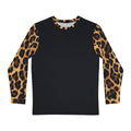 6DEEP APPAREL – Black & Leopard Contrast Long-Sleeve