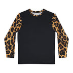 6DEEP APPAREL – Black & Leopard Contrast Long-Sleeve