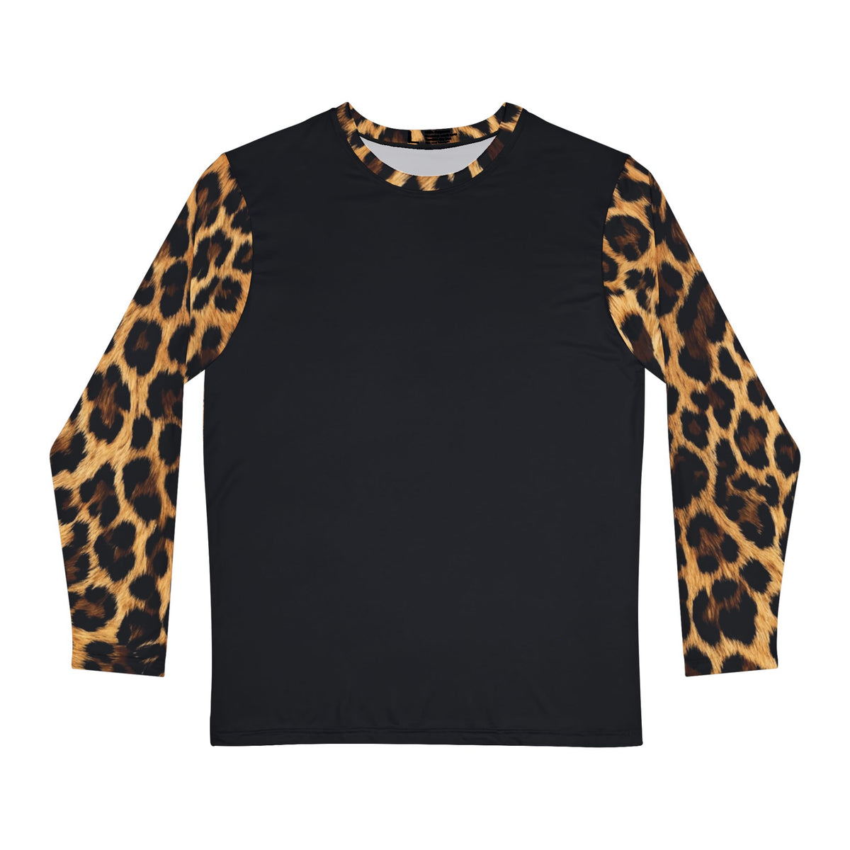 6DEEP APPAREL – Black & Leopard Contrast Long-Sleeve