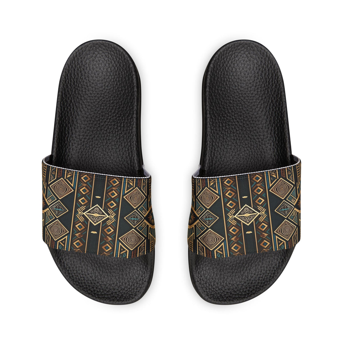 Women's Boho Tribal Slide Sandals — Removable-Strap