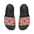 Women's Slide Sandals — Colorful Psychedelic Floral Strap