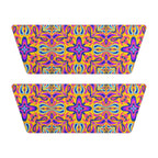 Women's Slide Sandals — Colorful Psychedelic Floral Strap