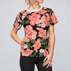 Women's Floral Hibiscus Tee. (Available in two fabric weights: an airy 4 oz lightweight knit and a sturdy 6 oz heavyweight cotton).