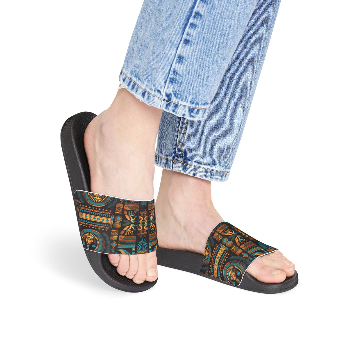 Tribal Geo Slide Sandals — Women's Removable-Strap