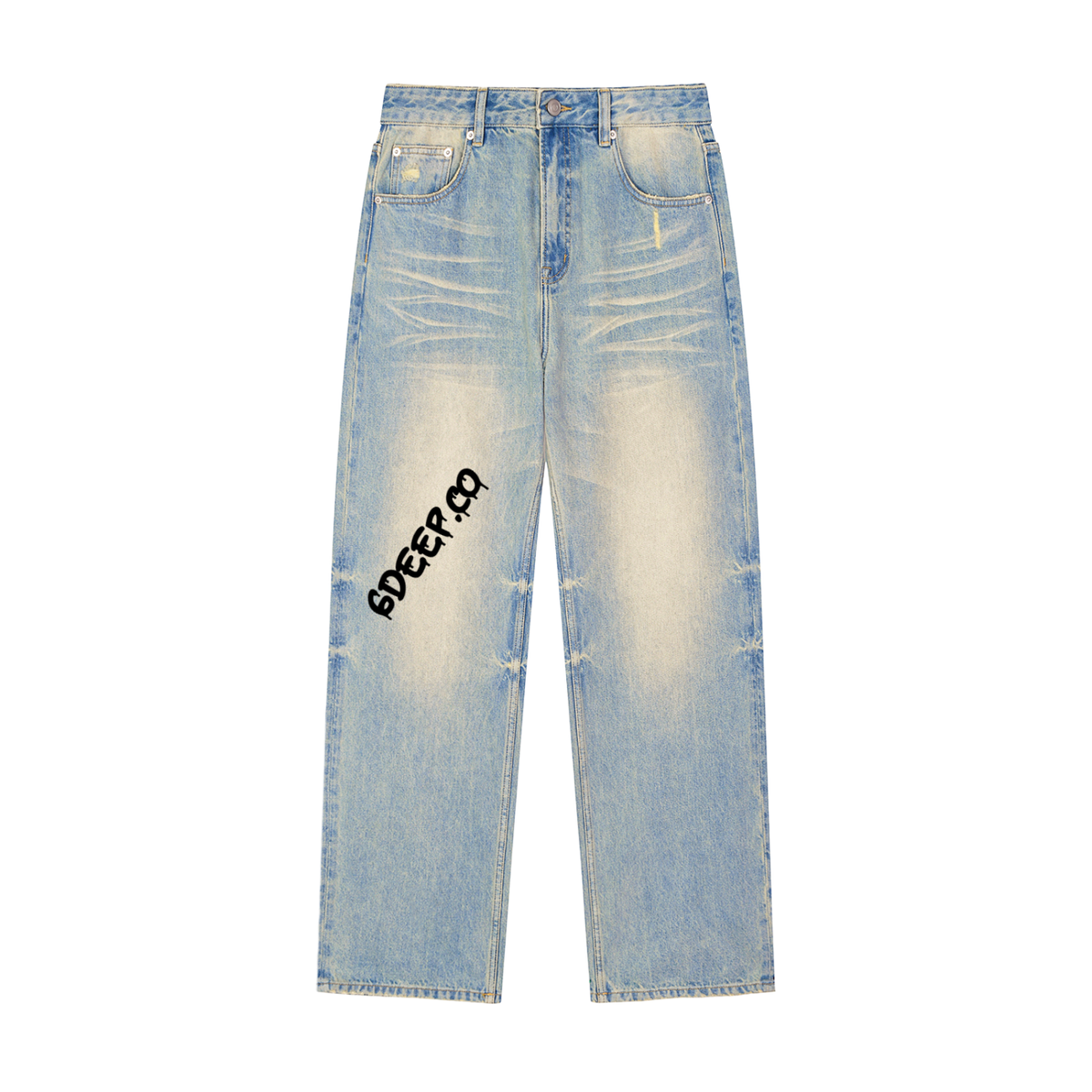 Men's 6deep Sun Fade Raw Hem Denim Jeans
