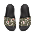 Women's Olive Floral Slide Sandals —Removable-Strap