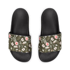 Women's Olive Floral Slide Sandals —Removable-Strap