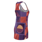Retro Racerback Dress — Purple & Coral Abstract (Shop the Look) "Slides sold separately"