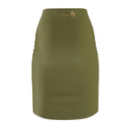 Olive Green High-Waist Pencil Skirt