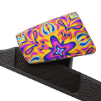 Women's Slide Sandals — Colorful Psychedelic Floral Strap