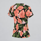 Women's Floral Hibiscus Tee. (Available in two fabric weights: an airy 4 oz lightweight knit and a sturdy 6 oz heavyweight cotton).