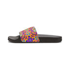 Women's Slide Sandals — Colorful Psychedelic Floral Strap