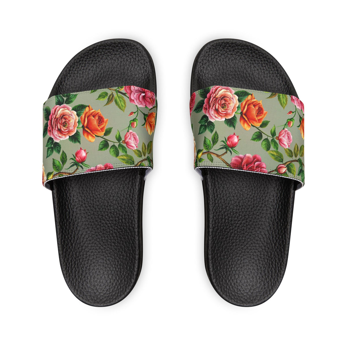 Floral Rose Slide Sandals — Women's Removable-Strap Pool Slides