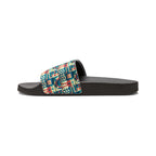 Women’s Slide Sandals — Colorful Geometric Removable-Strap