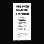 The Blueprint Beach Towel — '100% Natural, No Fillers Added' Nutrition Label Design