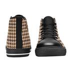 Men's D6eep Houndstooth Blk Canvas High Top
