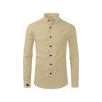 Men's Warm Sand Accent Long Sleeve Button-Down Shirt