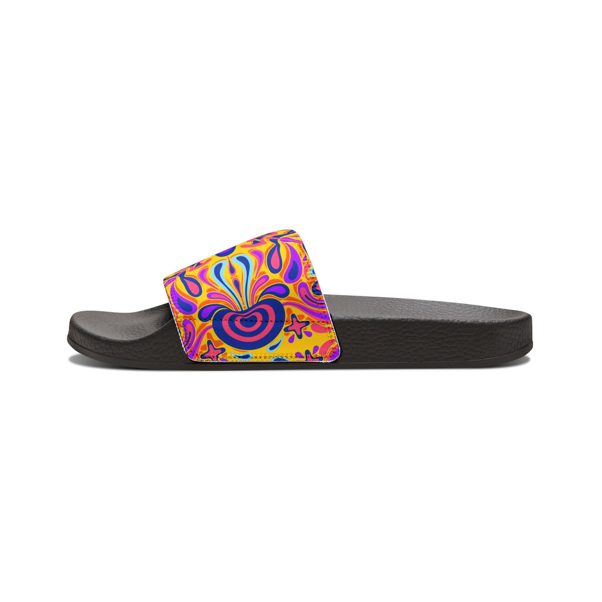 Psychedelic Flower Slide Sandals — Women's Removable-Strap Pool Slides