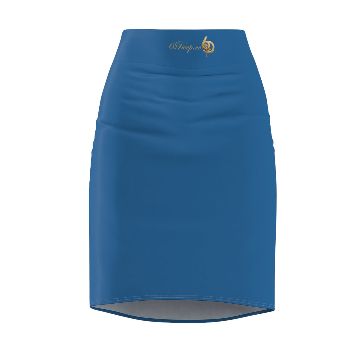 Indigo Blue High Waist Pencil Skirt