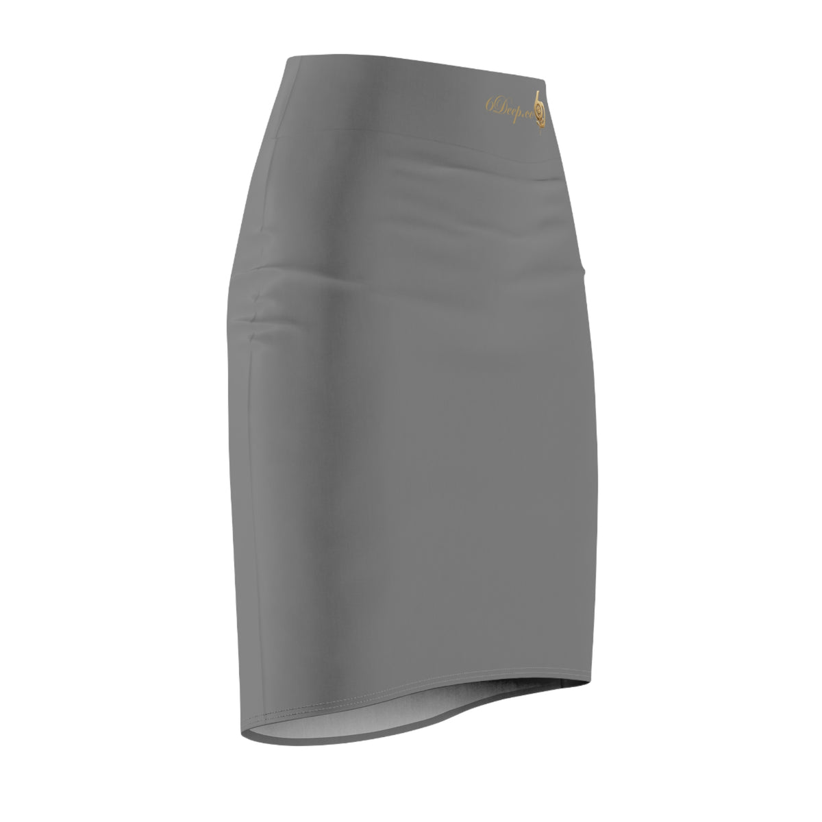 Slate Gray High-Waist Pencil Skirt
