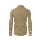 Men's Terracotta Accent Long Sleeve Button-Down Shirt
