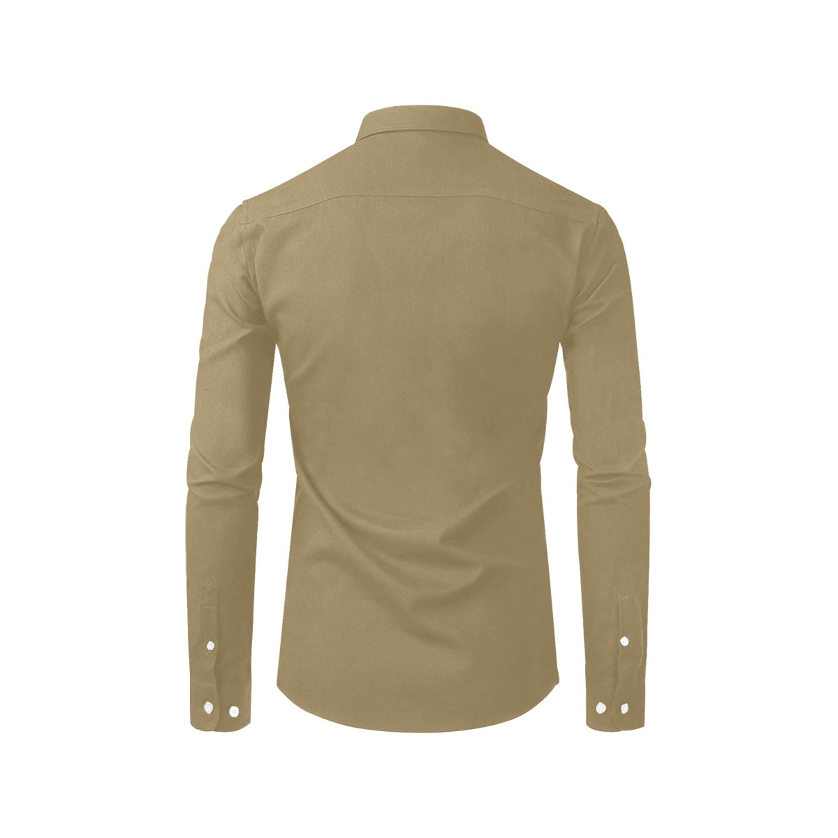 Men's Terracotta Accent Long Sleeve Button-Down Shirt