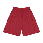 Men's Athletic Shorts with Teddy Bear Graphic — Red Sport Shorts