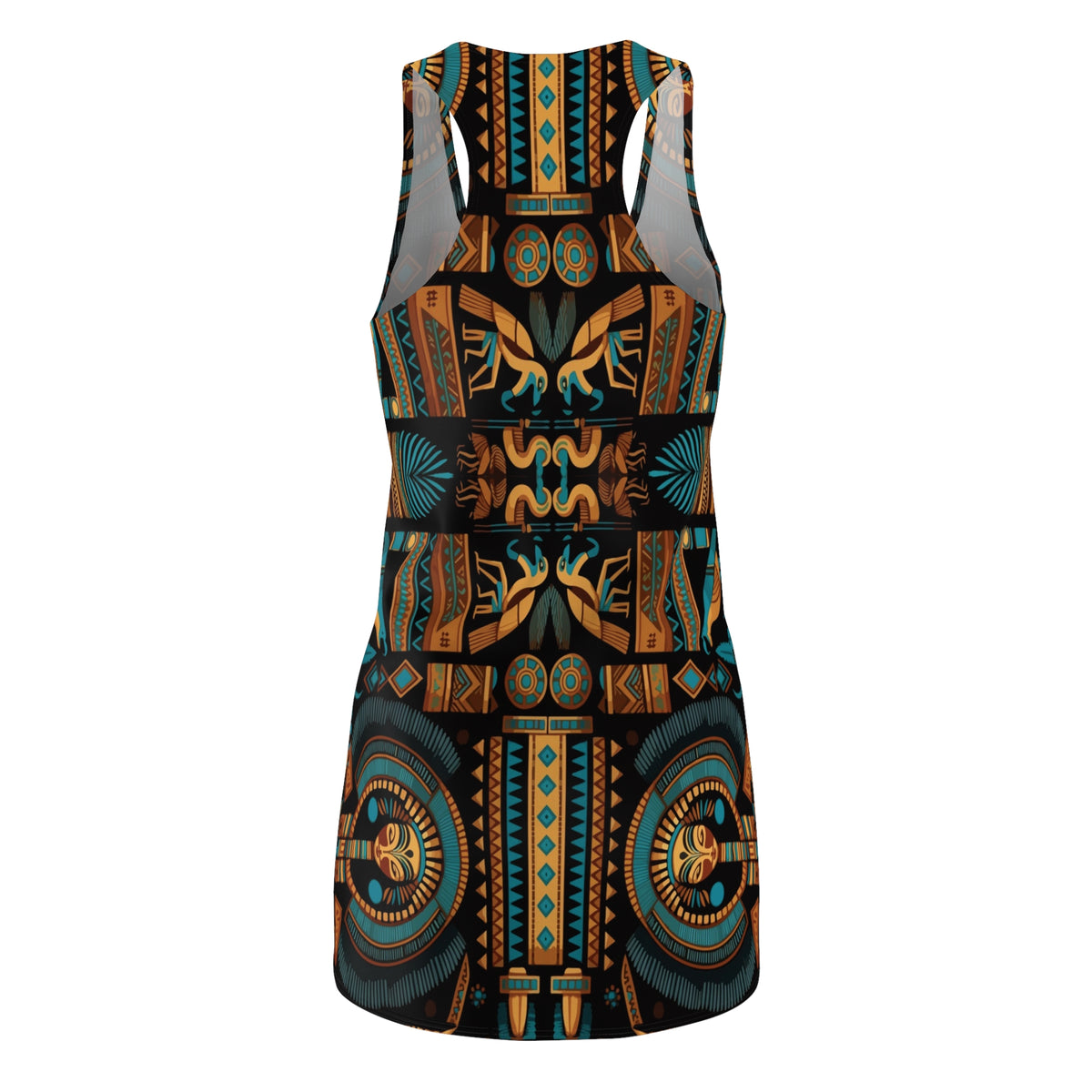 Tribal Geo Racerback Dress — Teal & Amber (Sop the Look) "Slides sold separately"