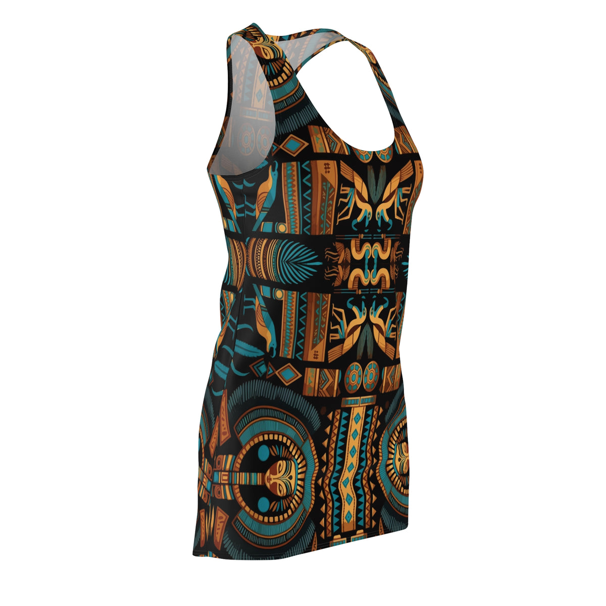 Tribal Geo Racerback Dress — Teal & Amber (Sop the Look) "Slides sold separately"