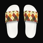 Men's Plaid Slide Sandals — Removable Strap (Matching the Men's Fitted Embroidered Jogger &amp; Top)